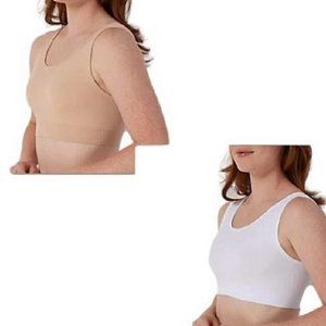 Bali Studio Collection Seamless Ribbed Lounge Bras Set of Two SIZE SMALL
